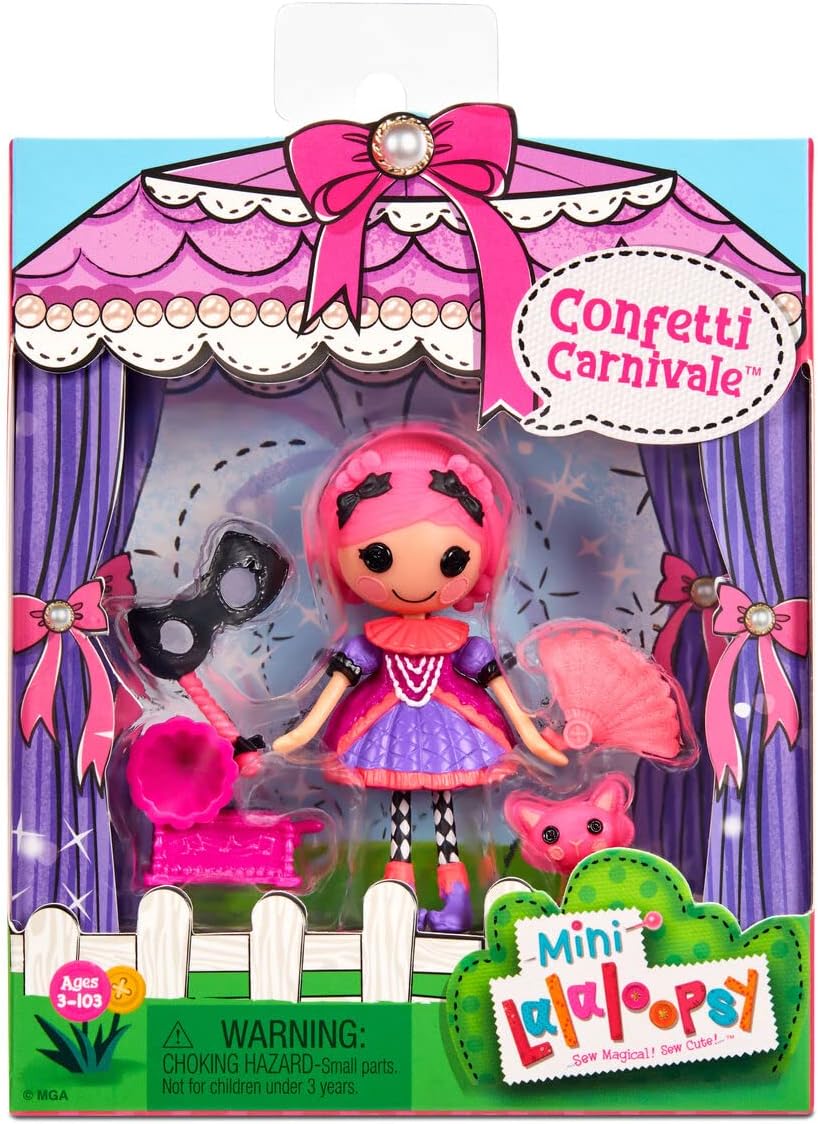 3" Masquerade Ball Party Theme Doll with Pink Hair